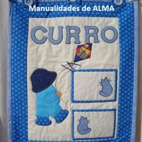 Tapiz infantil niño en patchwork nombre Curro